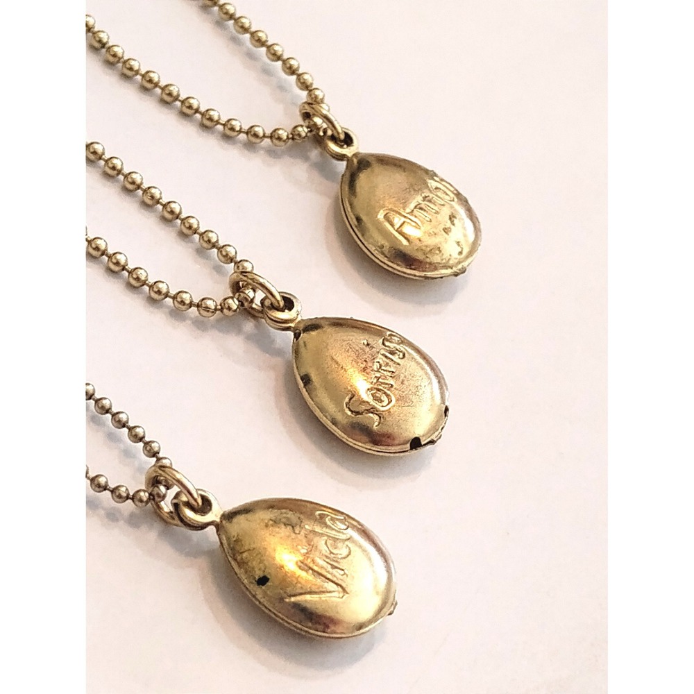 ▪️3 Vintage 10K Gold Puffed Heart Charm Necklaces Quiet Luxury Minimalist Clean